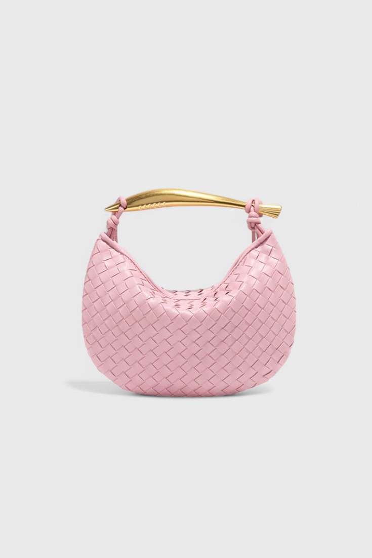 Gerda | Bolso de diseño tejido con elegante asa dorada