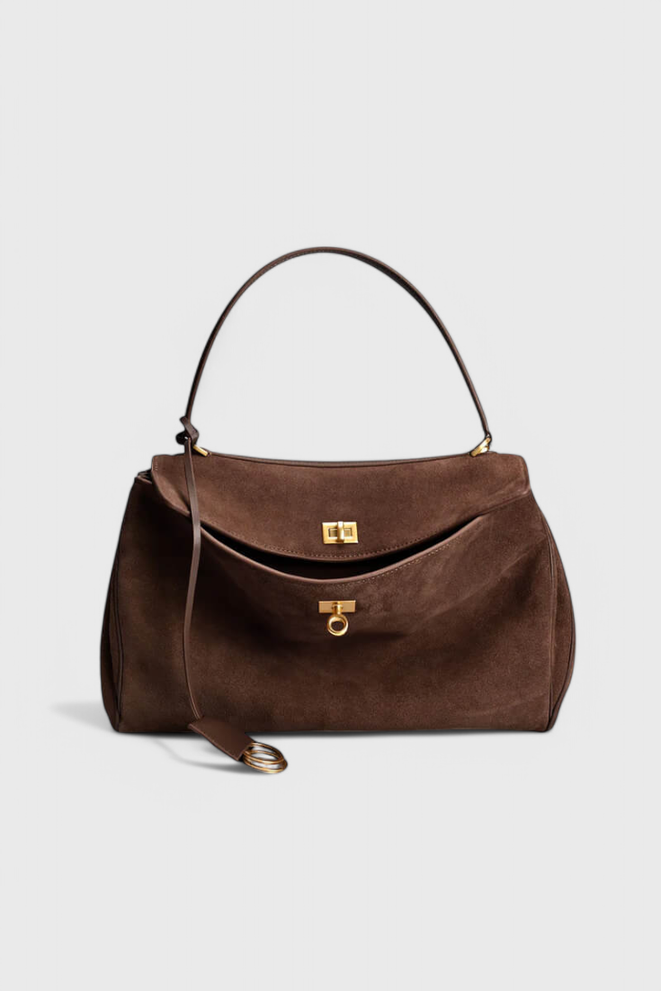Henna | Elegante bolso de hombro de ante