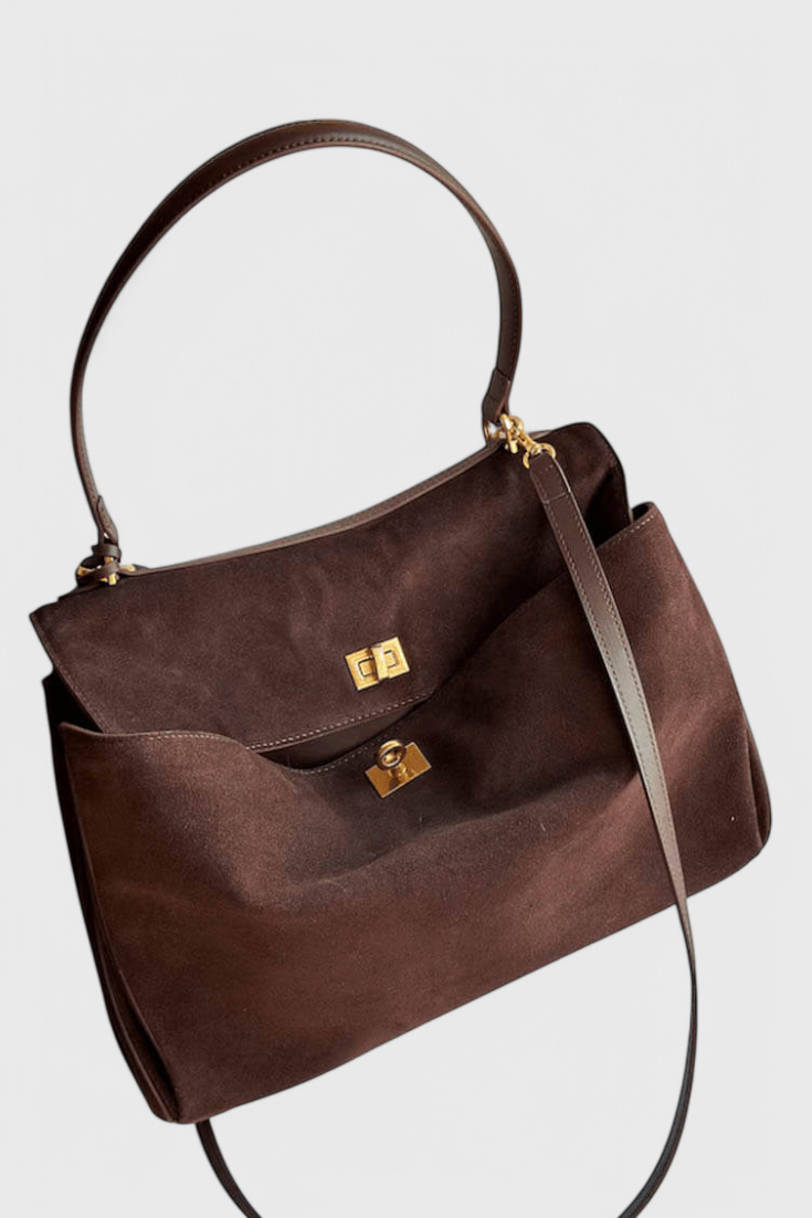 Henna | Elegante bolso de hombro de ante