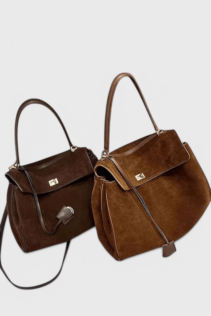 Henna | Elegante bolso de hombro de ante