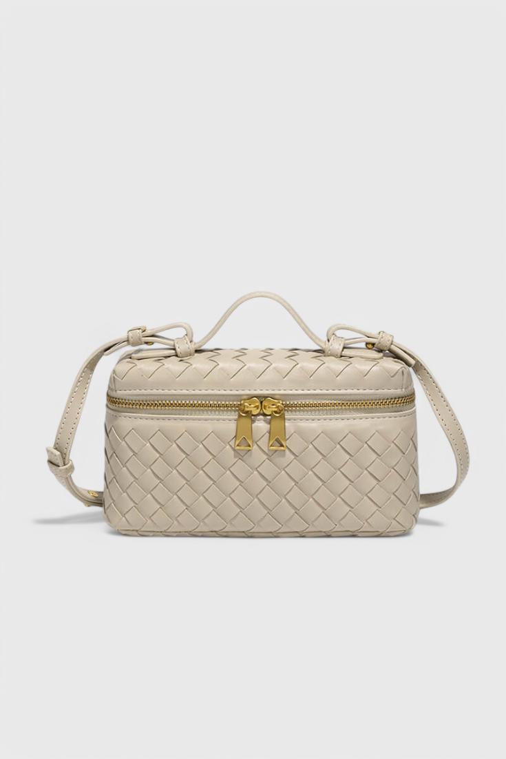 Milla | Mini bolso tejido con elegantes accesorios dorados