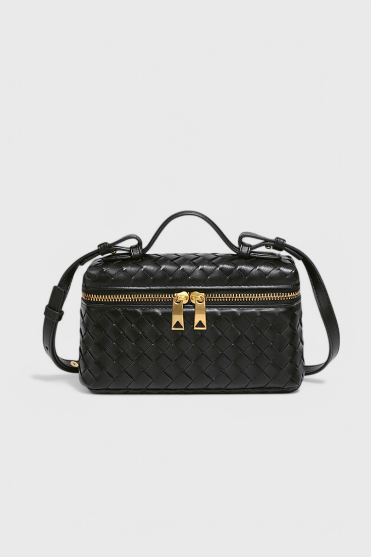 Milla | Mini bolso tejido con elegantes accesorios dorados