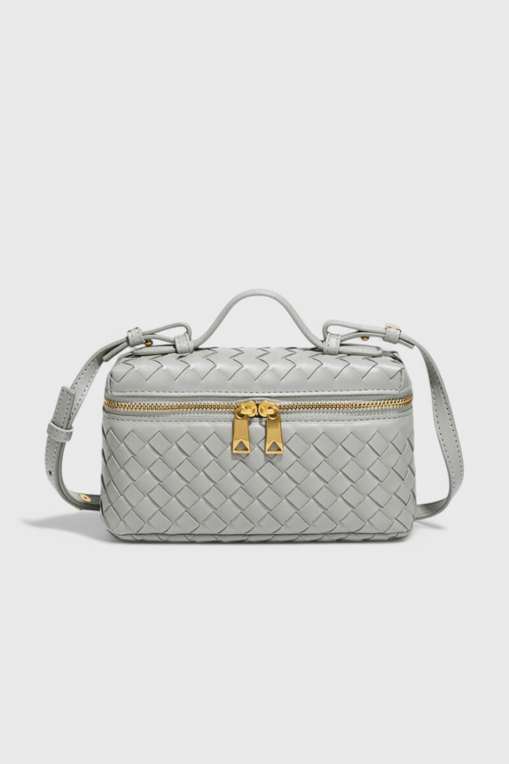 Milla | Mini bolso tejido con elegantes accesorios dorados