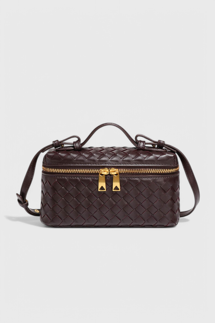 Milla | Mini bolso tejido con elegantes accesorios dorados