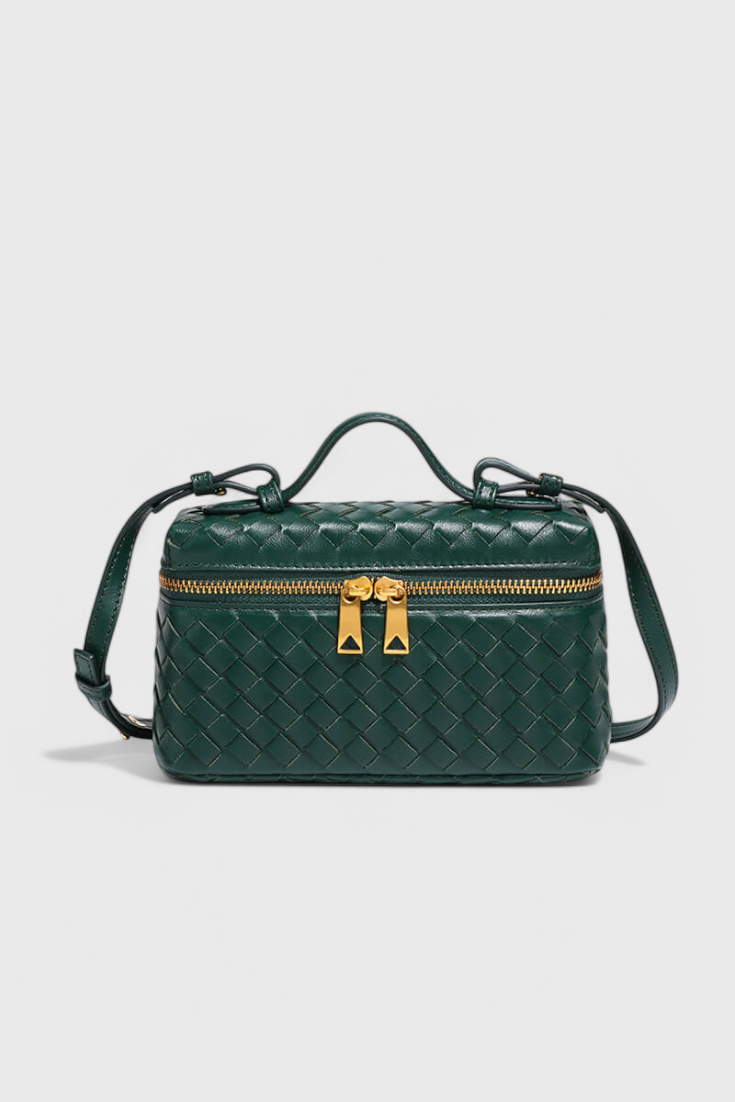 Milla | Mini bolso tejido con elegantes accesorios dorados