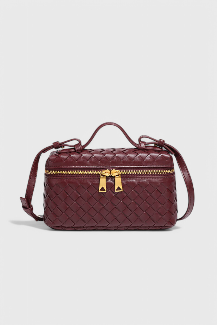 Milla | Mini bolso tejido con elegantes accesorios dorados