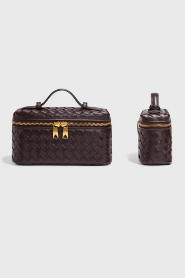 Milla | Mini bolso tejido con elegantes accesorios dorados