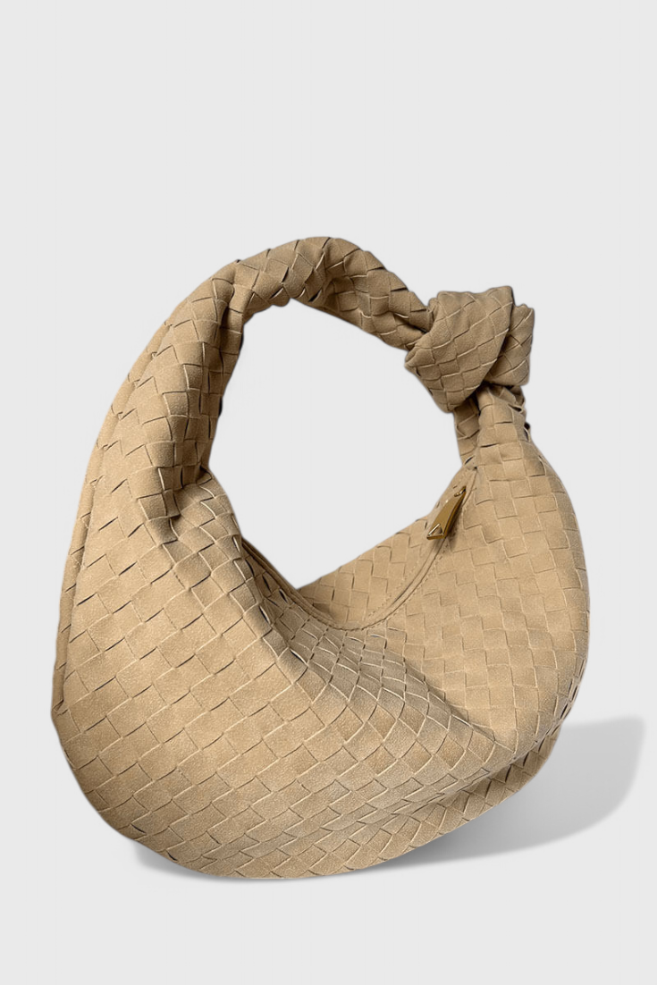 Lila | Elegante bolso mediano tejido con sofisticado detalle de nudo