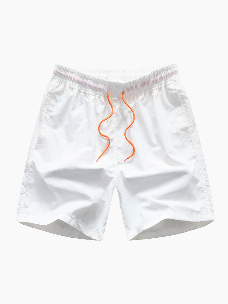 Conjunto de camisa abotonada con estampado de palmeras y pantalón corto de baño