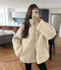 Silvia | Chaqueta Teddy Oversize con Cuello Alto y Estilo Acogedor