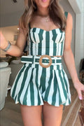 Conjunto de top de tirantes a rayas