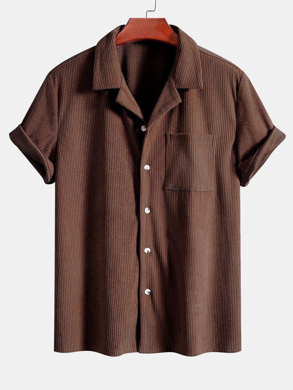 Conjunto cubano de pana: camisa de manga corta y pantalones cortos