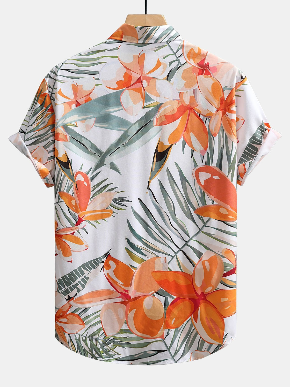 Conjunto de Camisa Abotonada con Estampado Floral Botánico y Pantalones Cortos de Baño