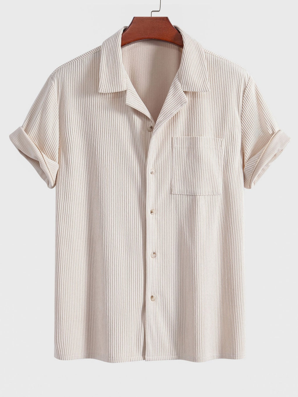 Conjunto cubano de pana: camisa de manga corta y pantalones cortos