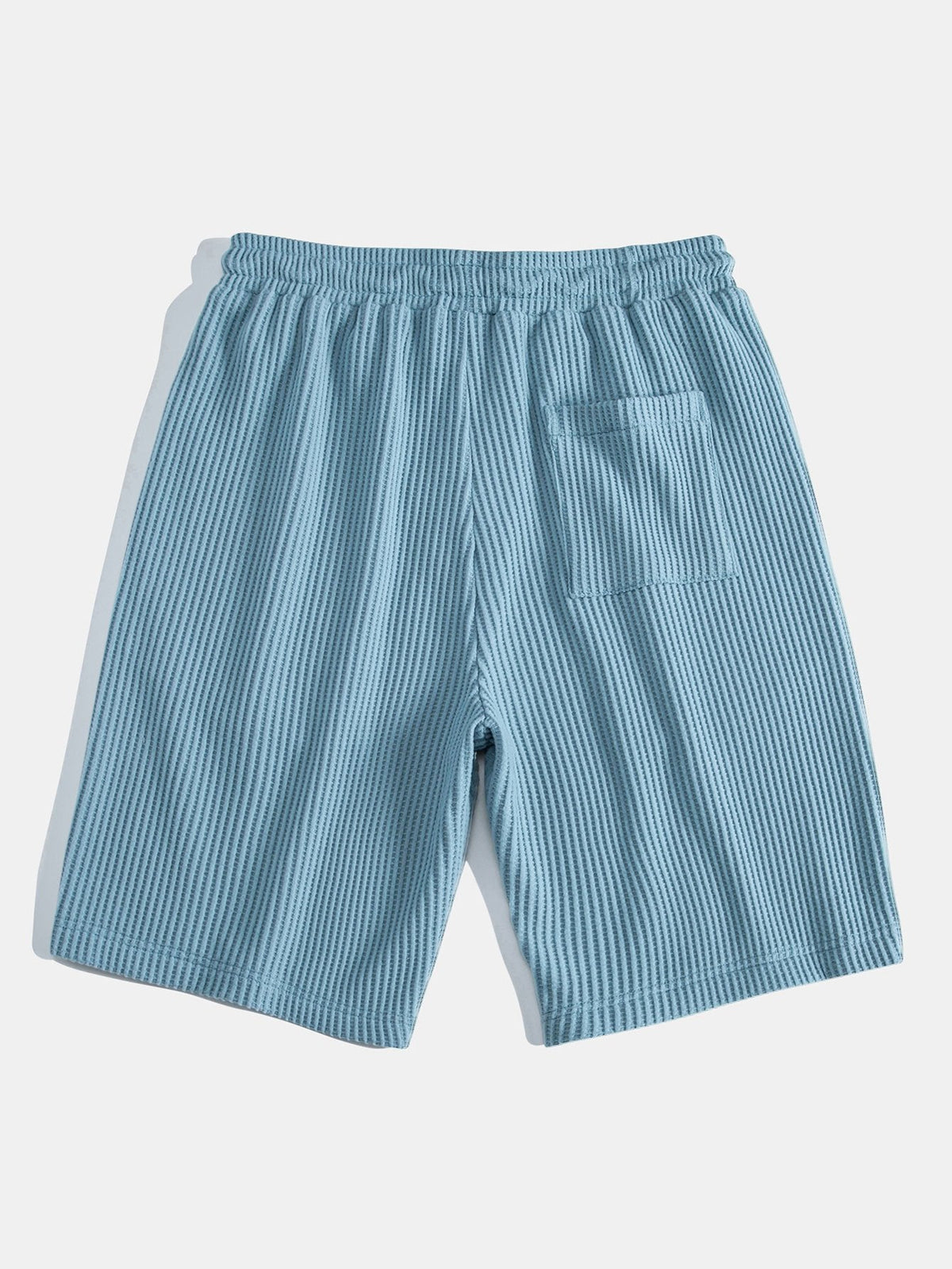 Conjunto de camiseta con capucha de tejido gofrado y bajo curvado, con pantalones cortos a juego y cordón ajustable