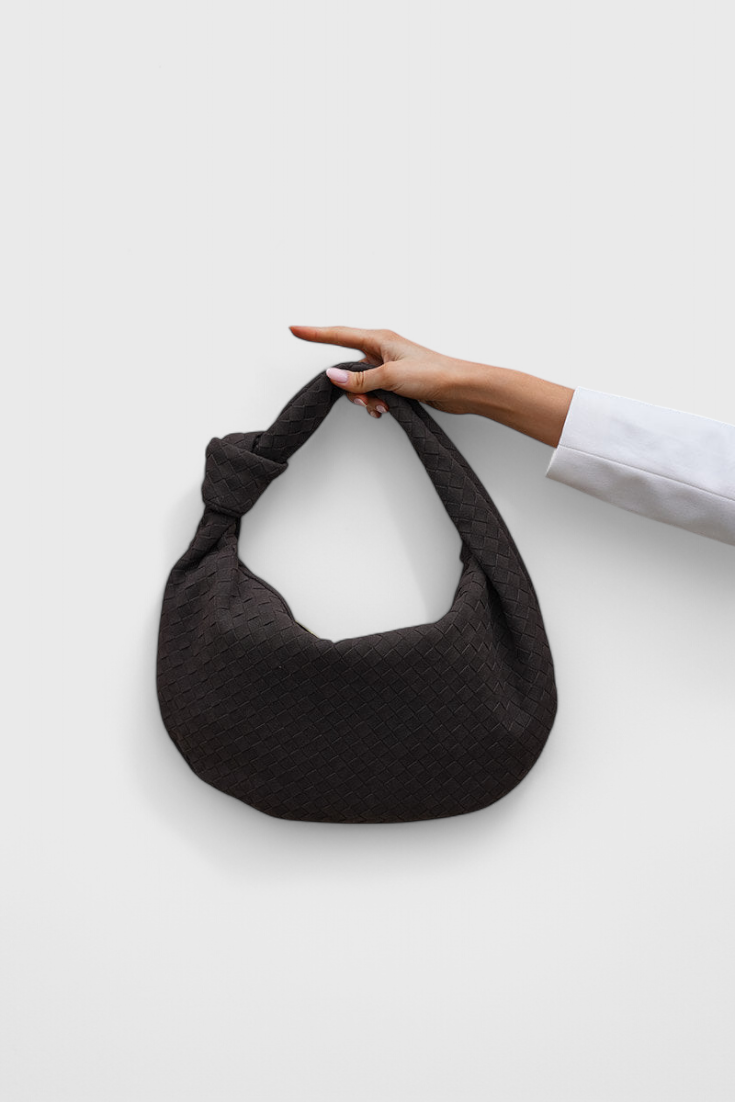 Lila | Elegante bolso mediano tejido con sofisticado detalle de nudo