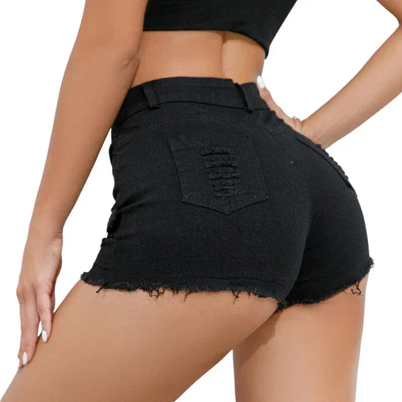 Shorts de mezclilla de cintura alta