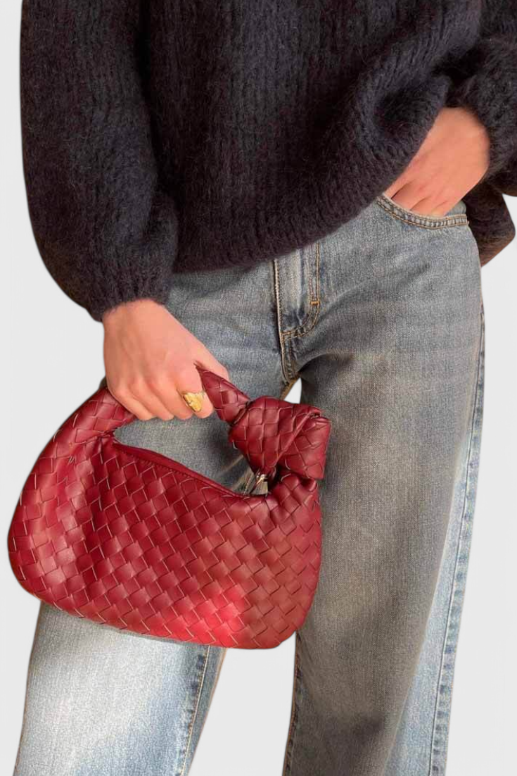 Verde salvia | Mini bolso satchel tejido