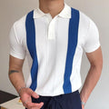 Camisa con cuello rayas blancas y azules