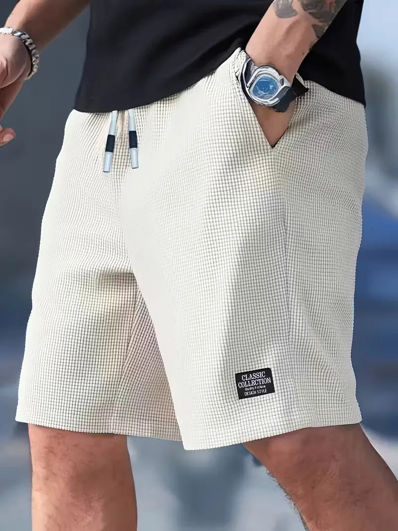 Pantalón corto tipo gofre