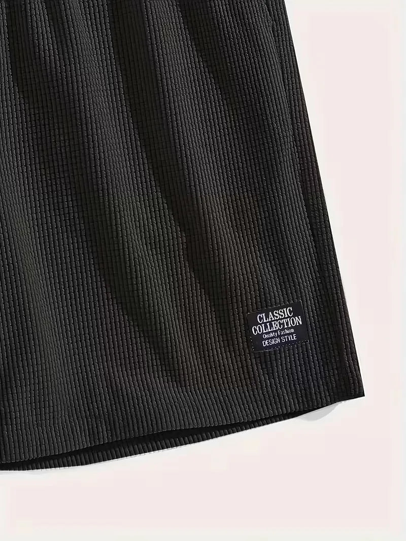 Pantalón corto tipo gofre