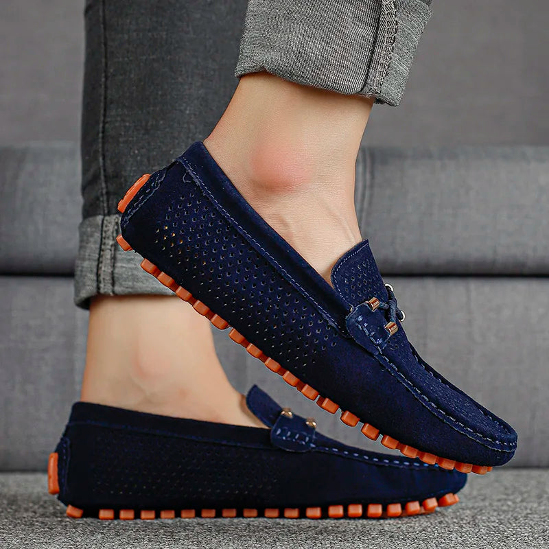 Mocasines de cuero perforado