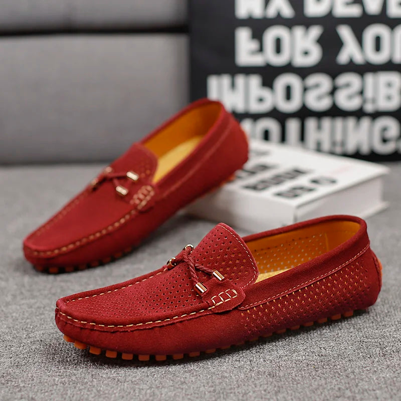 Mocasines de cuero perforado